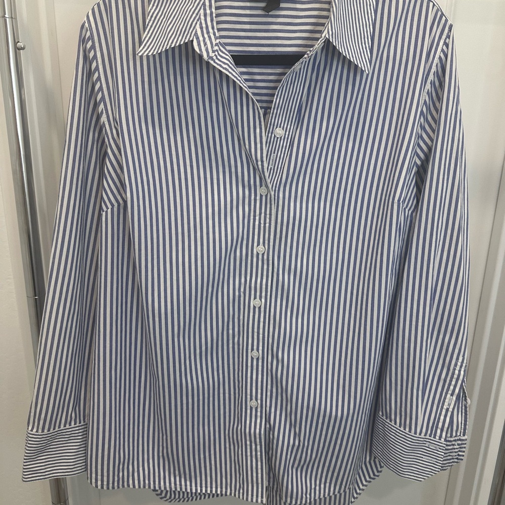 Lane Bryant Men's Striped Button Down Shirt